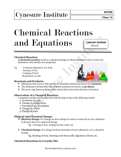 CHEMICAL REACTIONS AND EQUATIONS