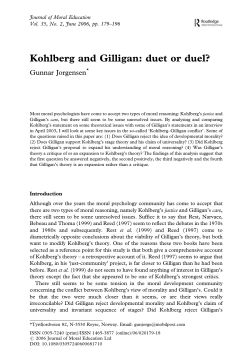 Kohlberg and Gilligan: duet or duel?