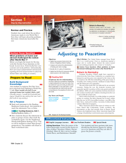 Adjusting to Peacetime - HASTworldhistory9thgrade