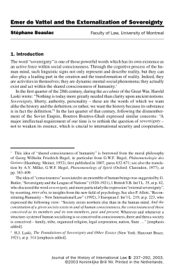 Emer de Vattel and the Externalization of Sovereignty