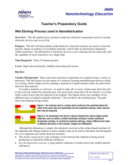 Teacher guide - National Nanotechnology Infrastructure Network