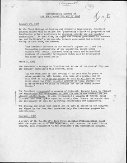 CHRONOLOGICAL HISTORY OF THE NEW COMMUNITIES ACT