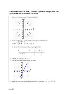 Practice Problems for MTE 5 &ndash; Linear Equations, Inequalities, and