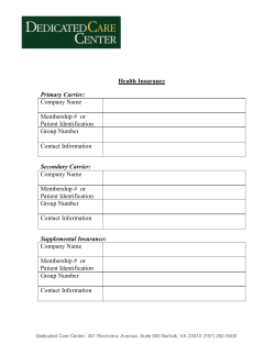 Health Insurance - Dedicated Care Center
