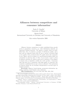 Alliances between competitors and consumer information