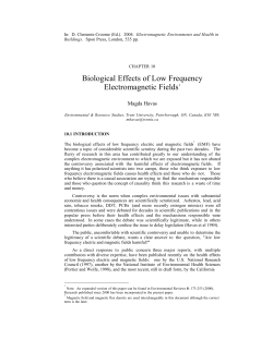Biological Effects of Low Frequency Electromagnetic Fields
