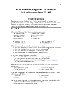 M.Sc Wildlife Biology and Conservation