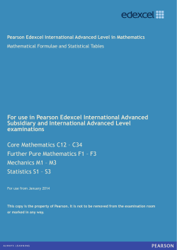 Mathematics formula booklet - Edexcel
