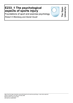 E233_1 The psychological aspects of sports injury