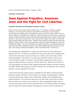 Jews Against Prejudice: American Jews and the