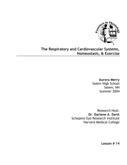 The Respiratory And Cardiovascular Systems