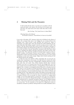 Shining Path and the peasantry in the changing context of Ayacucho