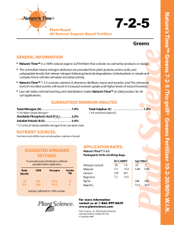 N ature`s Time&trade; G reens 7-2-5 /Tru-prill&reg; G reens Fertilizer 10-2