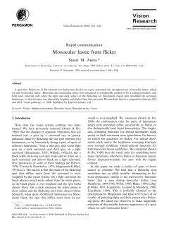 Monocular lustre from flicker
