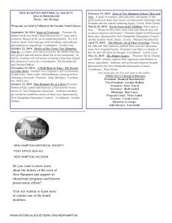 NEW HAMPTON HISTORICAL SOCIETY 2014