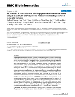 BIOSMILE: A semantic role labeling system for biomedical verbs