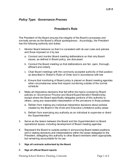 President`s Role - Fleming Schools