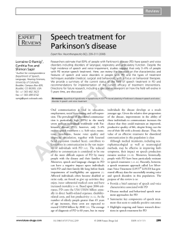 Speech treatment for Parkinson`s disease