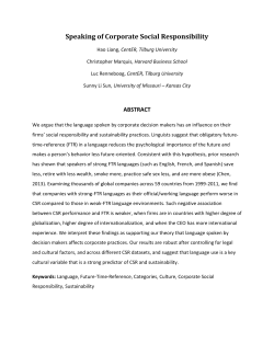 Speaking of Corporate Social Responsibility