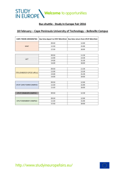 Bus shuttle - Study in Europe Fair 2016 18 February – Cape
