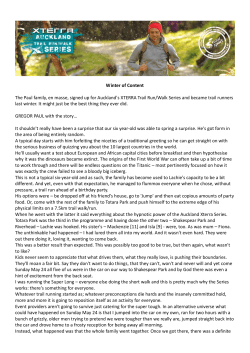 Kiwi Trail Runner Spring 2015 write up