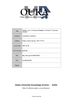 A Sensuous Metaphor in Donne`s "Twicknam