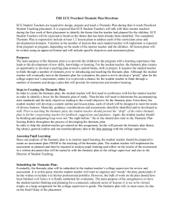 THE ECE Preschool Thematic Plan Directions ECE