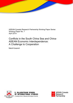 Conflicts in the South China Sea and China- ASEAN
