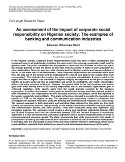 An assessment of the impact of corporate social responsibility on