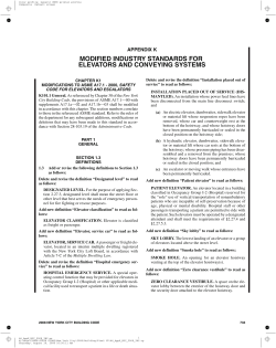 appendix k modified industry standards for elevators and