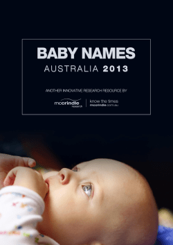 Baby Names Australia 2013