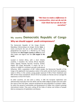 My country Democratic Republic of Congo Why we should support