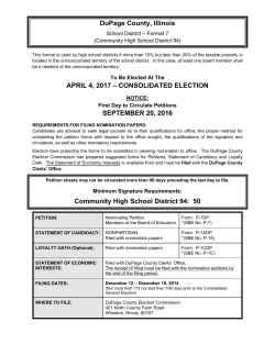 information from the DuPage Election Commission regarding our