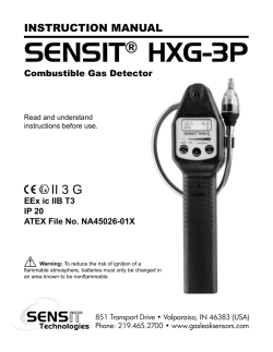 Operation Manual - SENSIT Technologies