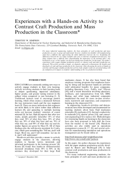 Experiences with a Hands-on Activity to Contrast Craft Production