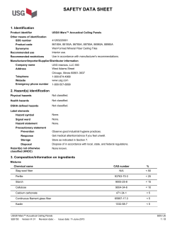 USG Mars&trade; Acoustical Panels SDS (English)