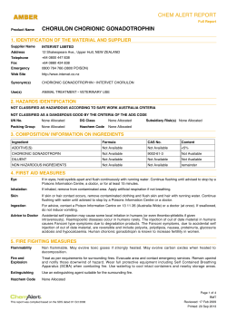 CHEM ALERT REPORT CHORULON CHORIONIC