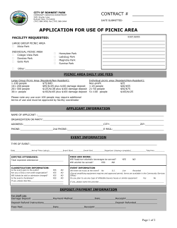 application for use of picnic area