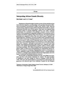 Interpreting African Genetic Diversity