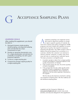 ACCEPTANCE SAMPLING PLANS
