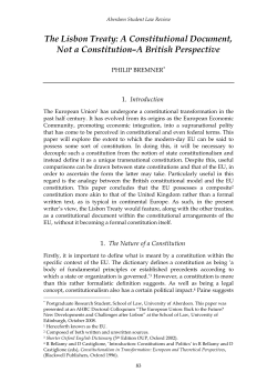 The Lisbon Treaty: A Constitutional Document, Not a Constitution