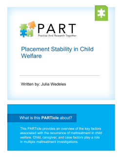 Placement Stability in Child Welfare
