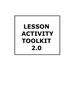LESSON ACTIVITY TOOLKIT 2.0