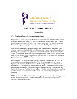 the cfra capitol report - California Family Resource Association