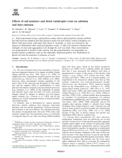 Effects of soil moisture and dried raindroplet crust on saltation and