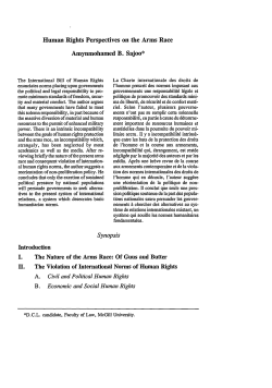 Human Rights Perspectives on the Arms Race