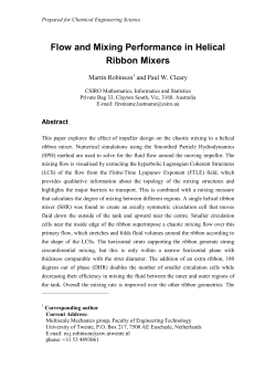 Flow and Mixing Performance in Helical Ribbon Mixers
