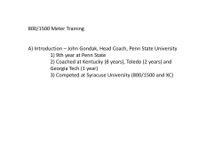 800/1500 Meter Training A) Introduction &ndash; John Gondak