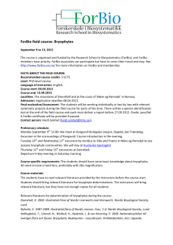 ForBio field course: Bryophytes