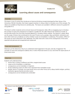 Learning about cause and consequence